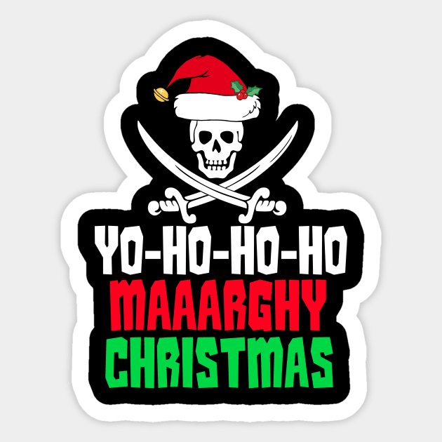 Funny Pirate Christmas Sticker by epiclovedesigns